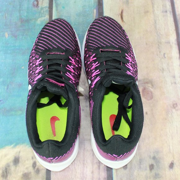 Nike Flynknit Max Purple Black Mesh Running Shoes Sneakers Size US 7 - Picture 6 of 9